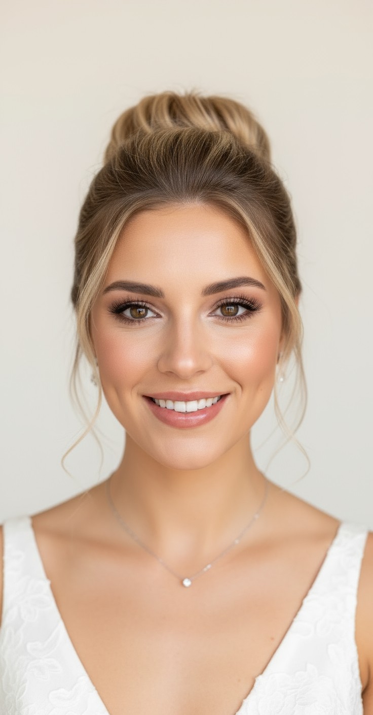 After High Bun Wedding Updo